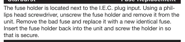 Fuse Replacement