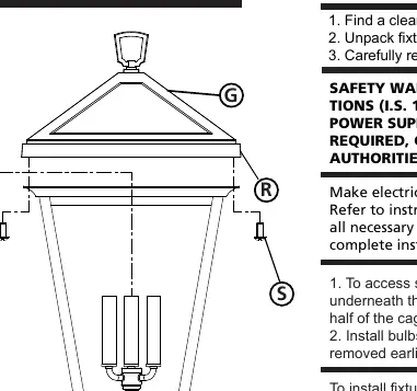 Assembly and bulb access diagram