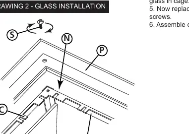 Bottom glass installation diagram