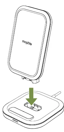 Assembling the charging stand into the base.