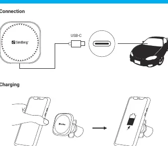 Connection to power and smartphone charging process