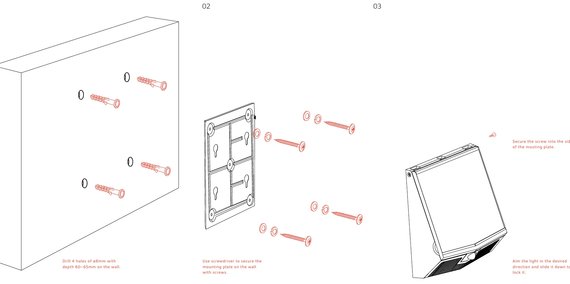 Wall mount installation steps