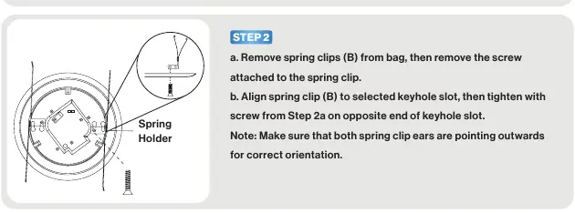 Attaching spring clips for retrofit installation.