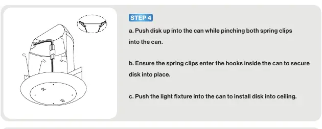 Inserting the disk into the can.