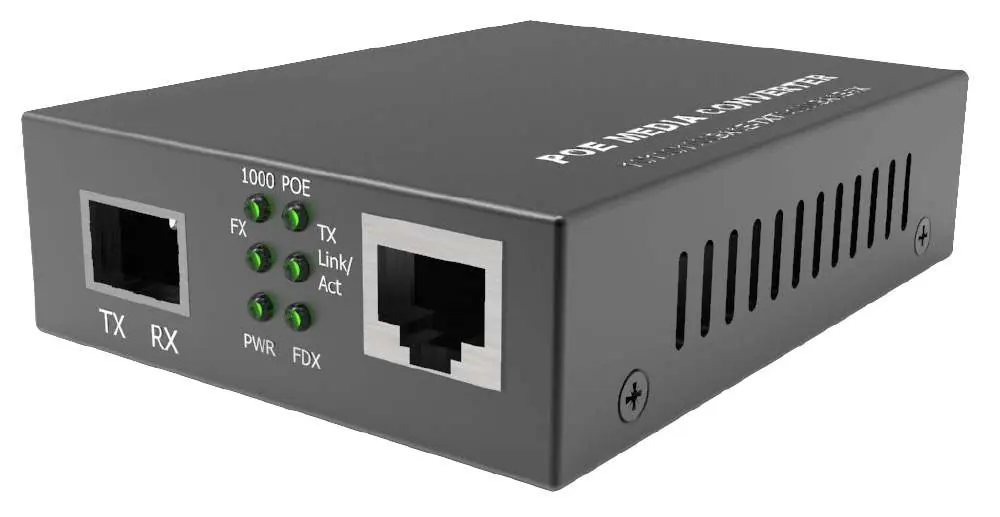 Black Box PoE Media Converter front panel view
