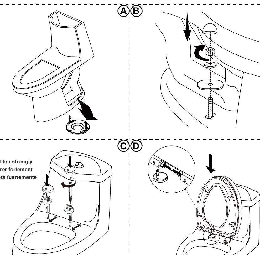 Installation step 2: Securing the toilet and seat
