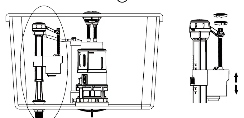 Adjusting the water tank level