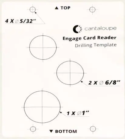 Drilling template for the Engage Card Reader