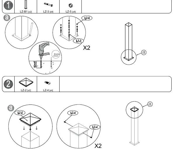 Step-by-step assembly diagram