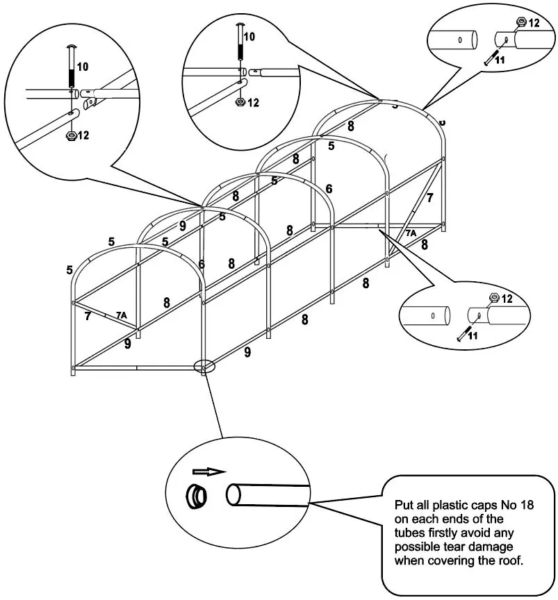 Step 4 frame assembly detail