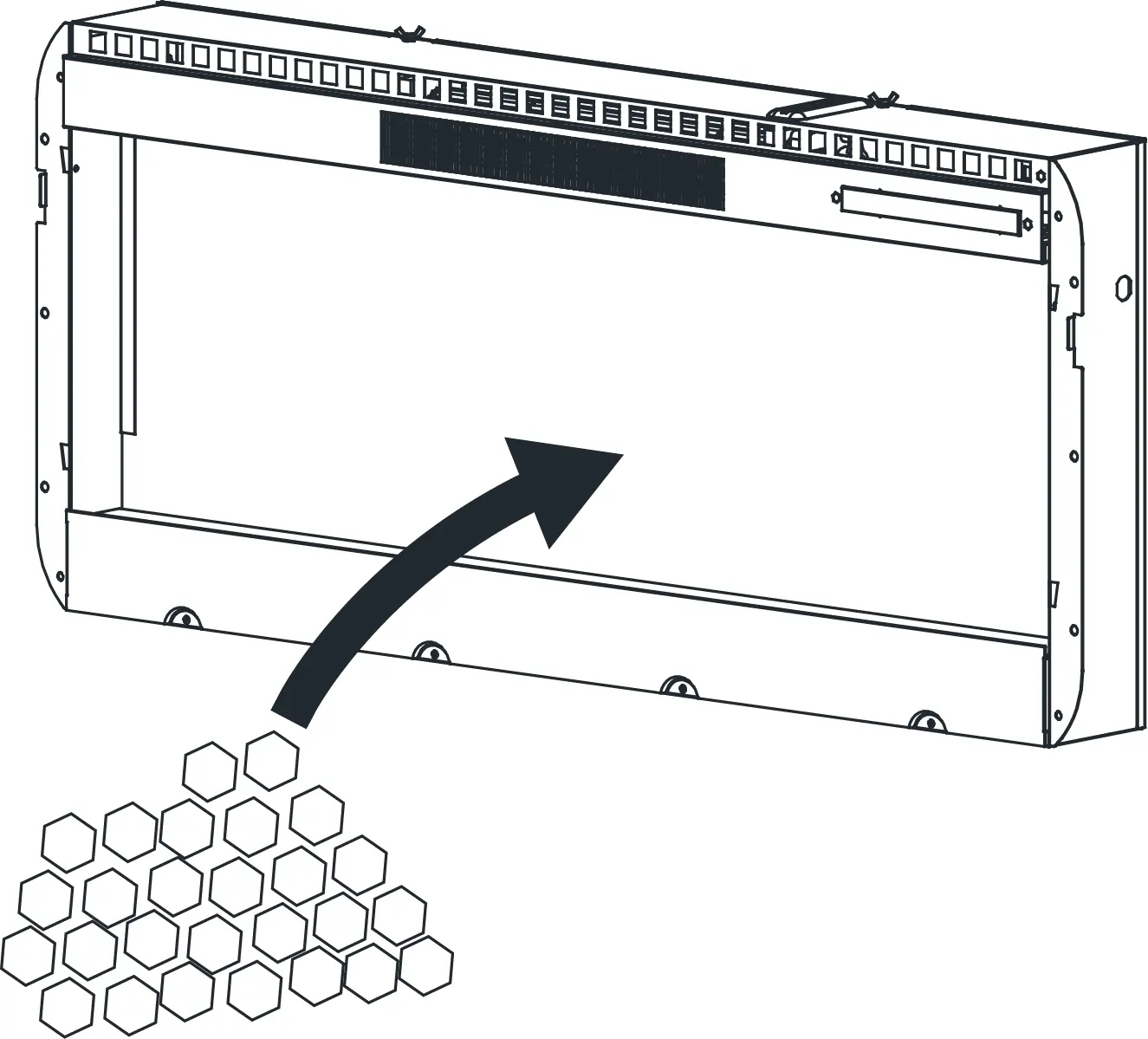 Placing crystals for wall mount installation