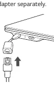 Connecting the LAN adapter to the USB-C port.