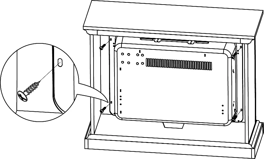 Installing the heater into the mantel from the back.