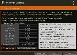Startup Wizard network configuration