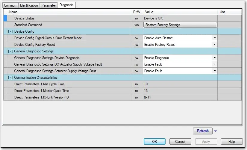 Diagnosis Tab in Studio 5000