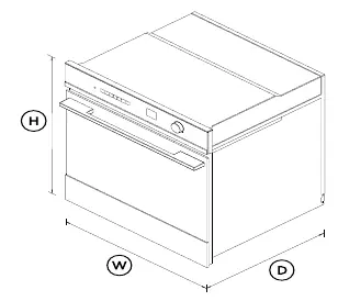 Oven dimensions diagram