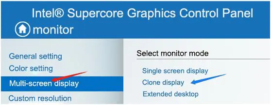 Intel Graphics control panel