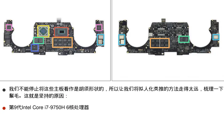 Logic board components identification.