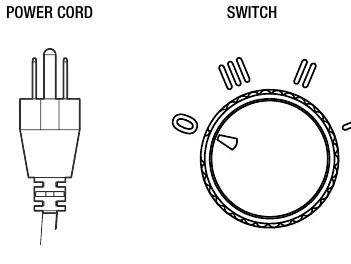 Power cord and speed switch settings