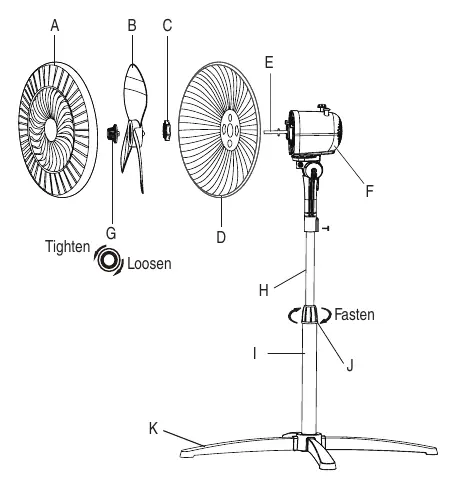 Parts diagram and package contents