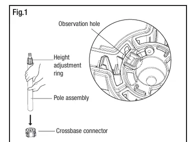 Pole assembly and observation hole