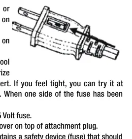 Fuse replacement in the plug