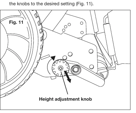 Height adjustment knob