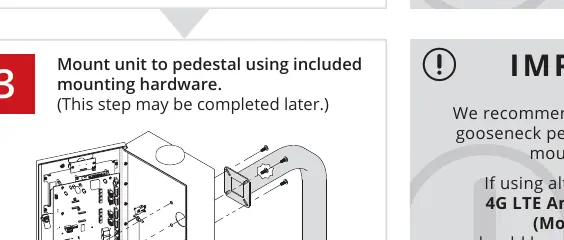 Mounting the unit to a pedestal