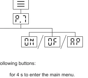 WiFi and low power radio menu structure