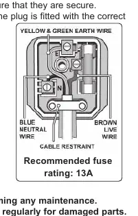 Wiring diagram for the 13A plug