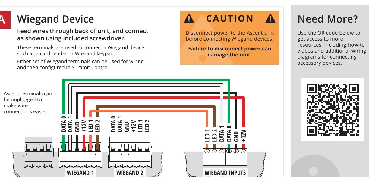 Wiegand device wiring diagram.