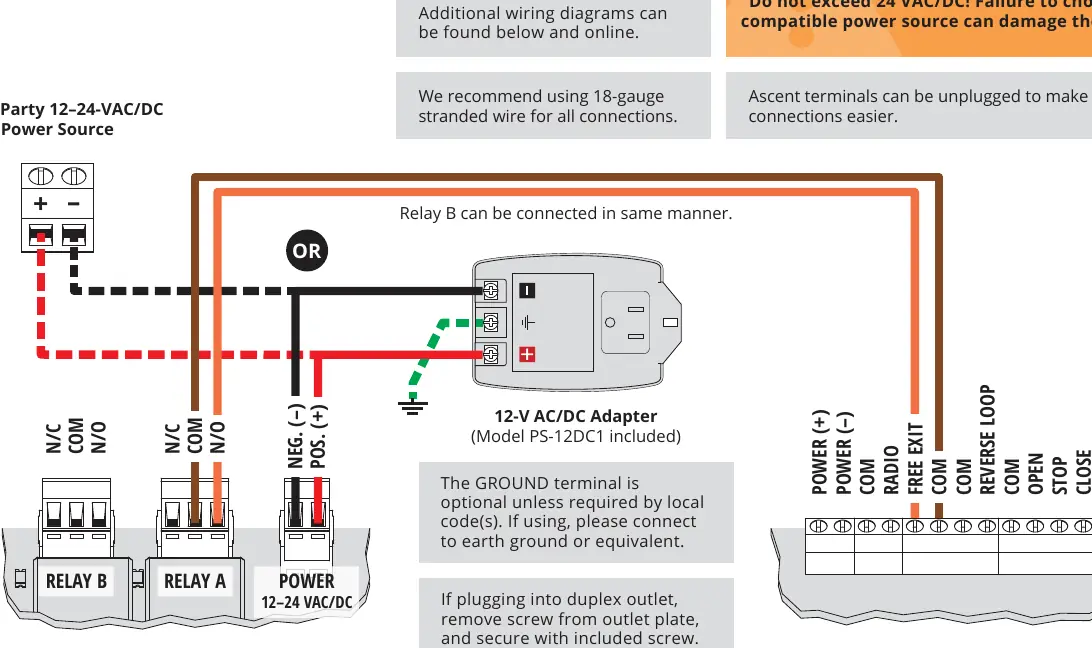 Power and Relay wiring diagram