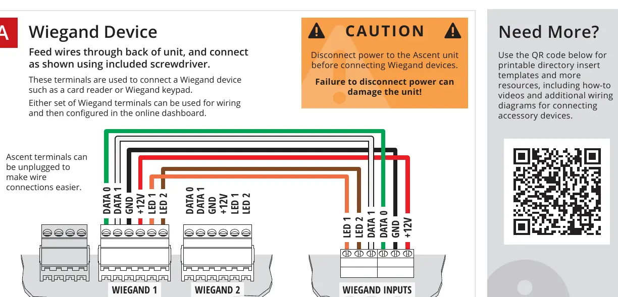 Wiegand device wiring diagram