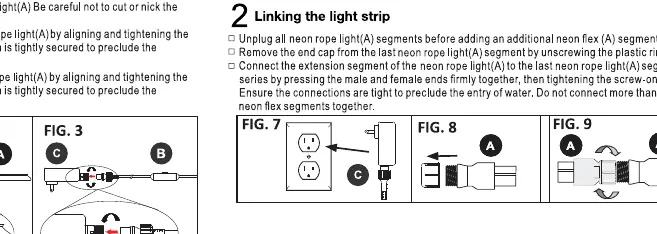 Linking rope light segments.