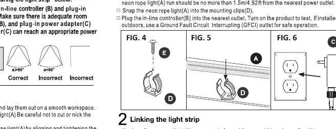 Mounting clip installation and bending radius requirements.