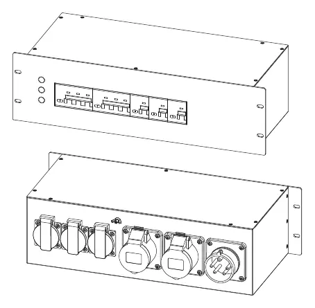 PSA 16/162-3S RCBO front and rear panel layout