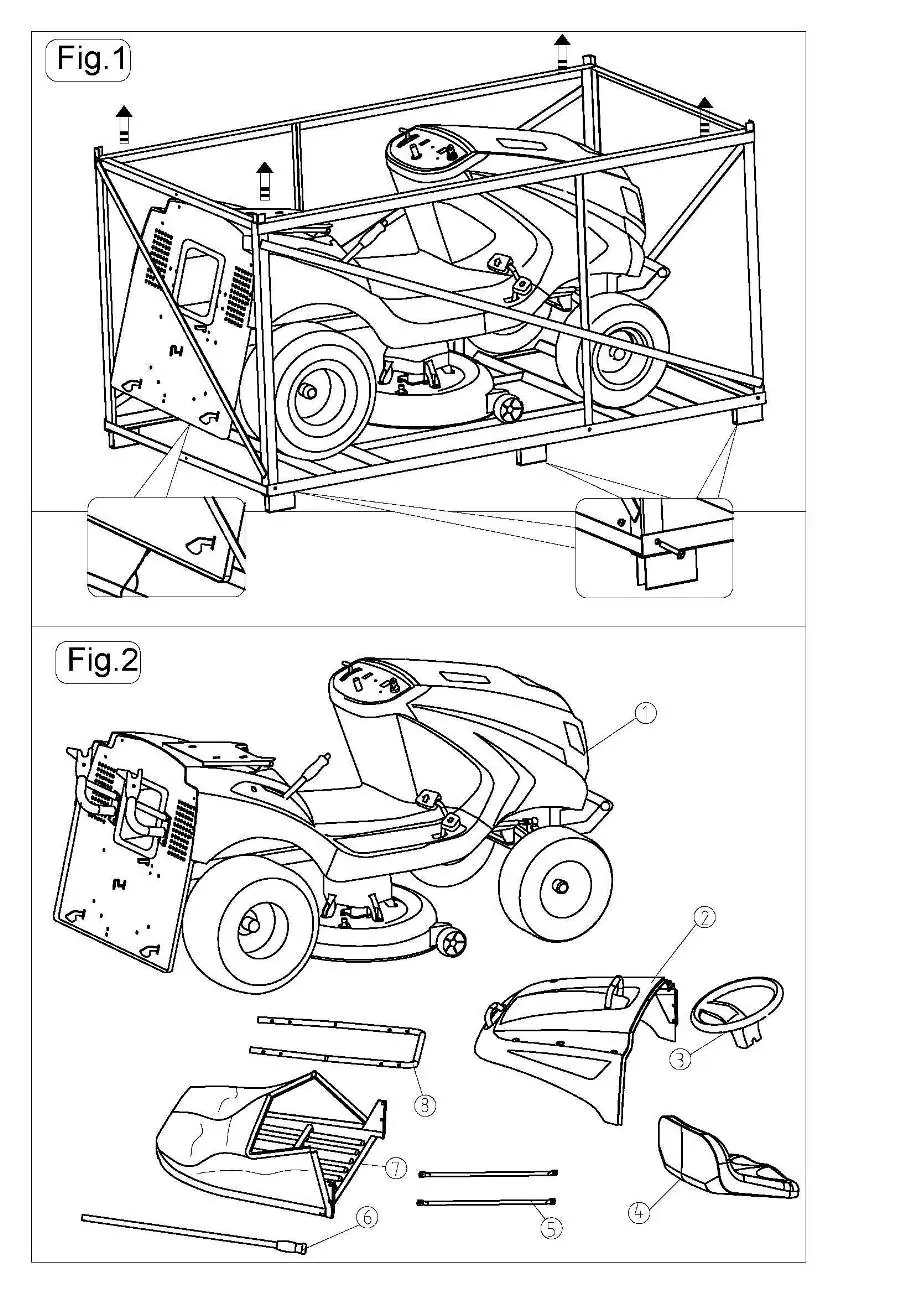 Unpacking the lawn tractor