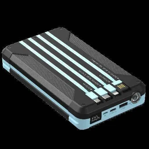 Powerology 16000mAh Solar Multi-Cable Power Bank