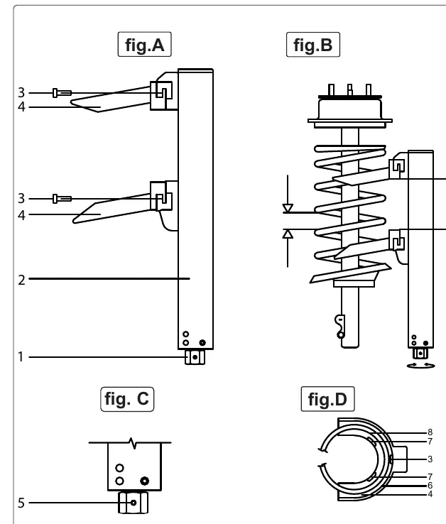 Controls and correct spring seating (Fig A, B, C, D)