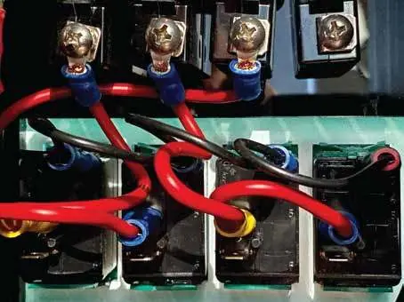 Connecting positive wires to switches