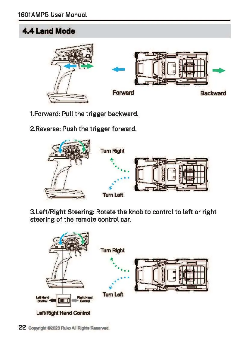 Land mode operation controls