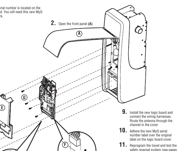 Logic board replacement and wiring harness identification.