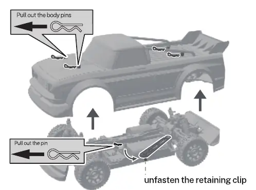 Removing the car body and battery
