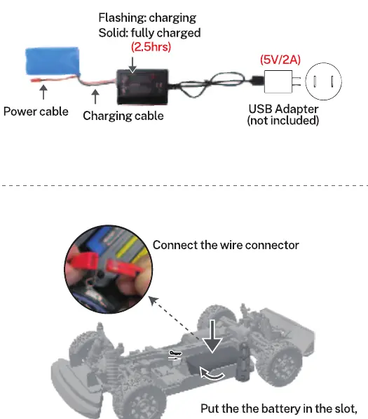 Charging process and battery connection