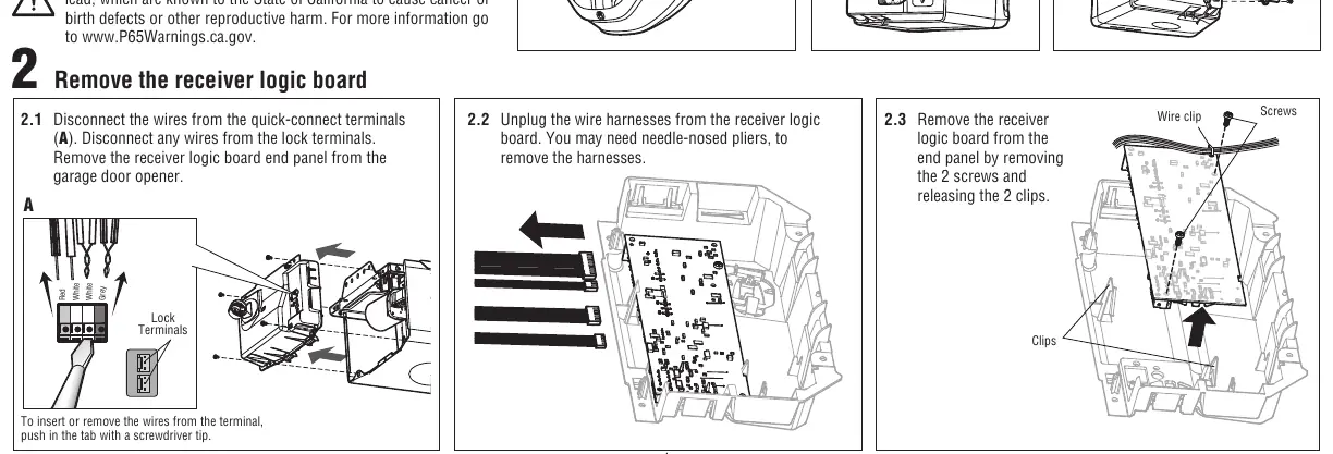 Removing the old receiver logic board
