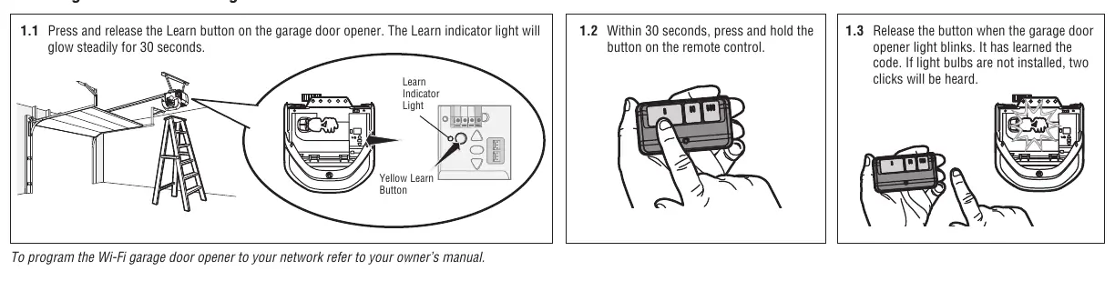 Programming a remote using the learn button