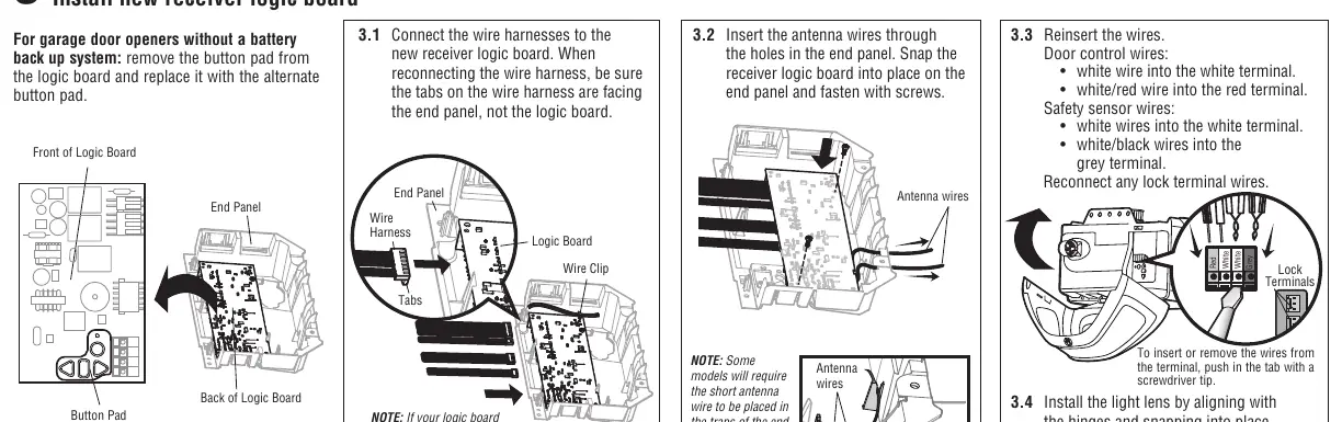 Installing the new receiver logic board