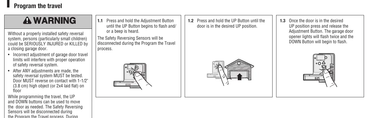 Programming the travel limits
