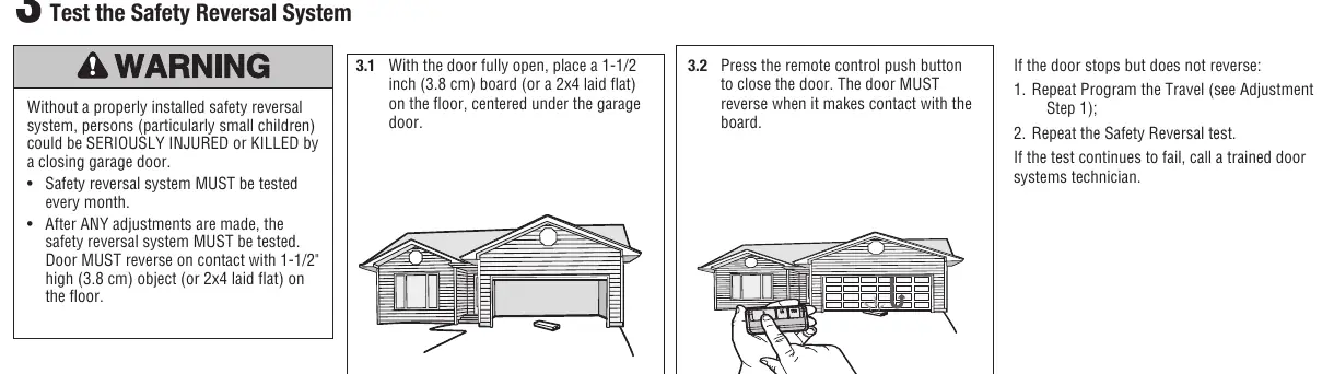 Testing the Safety Reversal System
