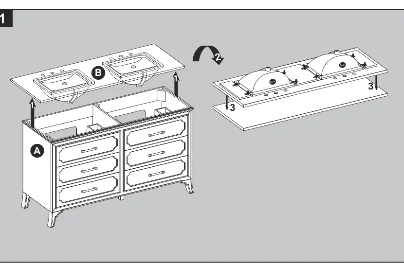 Removing the top from the vanity